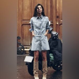 Zara Blue Denim jacket Dress